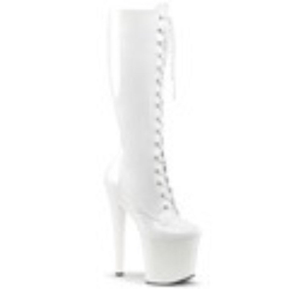White 8" Pleaser Boot Heel for Gogo pole dancing s